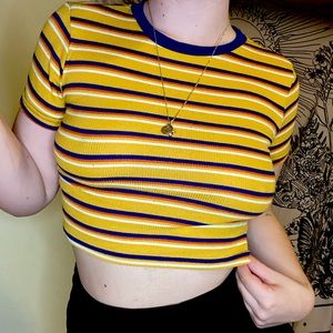 ribbed striped crop top